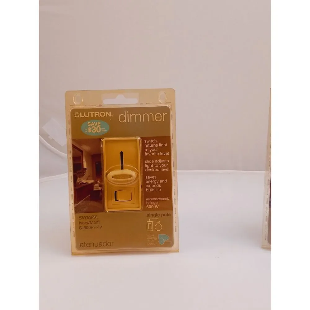 Lot Of 2 Lutron‎ Skylark 600W Single Dimmer Ivory/Almond PN S-600PH-IV/S-600H-IV